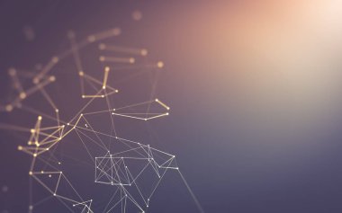 Çokgen alanı düşük Poli koyu arka plan, 3d render