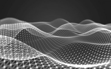 Çokgen alanı düşük Poli koyu arka plan, 3d render