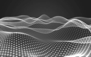 Çokgen alanı düşük Poli koyu arka plan, 3d render