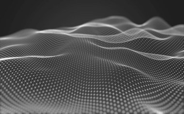 Çokgen alanı düşük Poli koyu arka plan, 3d render