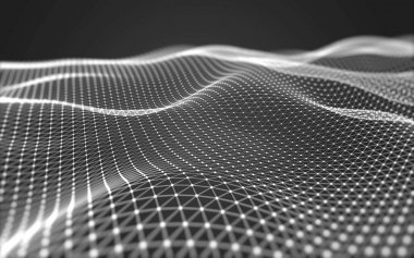 Çokgen alanı düşük Poli koyu arka plan, 3d render