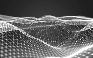 Çokgen alanı düşük Poli koyu arka plan, 3d render