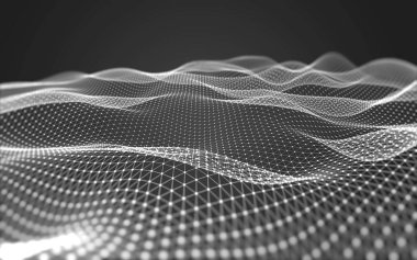 Çokgen alanı düşük Poli koyu arka plan, 3d render