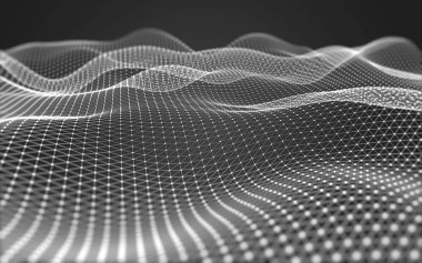 Çokgen alanı düşük Poli koyu arka plan, 3d render