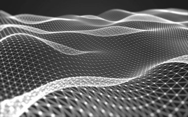 Çokgen alanı düşük Poli koyu arka plan, 3d render