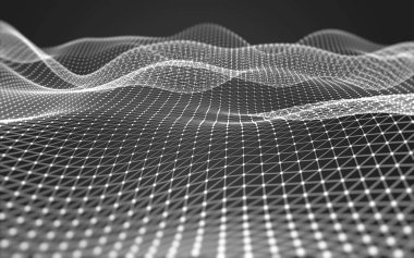 Çokgen alanı düşük Poli koyu arka plan, 3d render