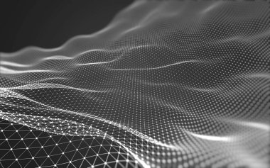 Çokgen alanı düşük Poli koyu arka plan, 3d render