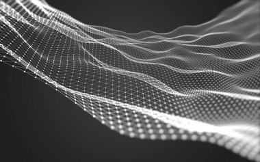 Çokgen alanı düşük Poli koyu arka plan, 3d render