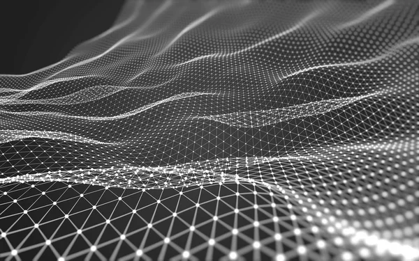 Çokgen alanı düşük Poli koyu arka plan, 3d render