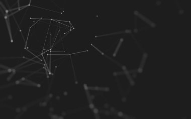 Çokgen alanı düşük Poli koyu arka plan, 3d render