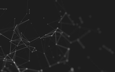 Çokgen alanı düşük Poli koyu arka plan, 3d render