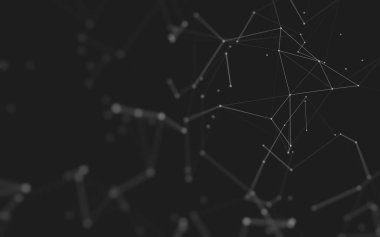 Çokgen alanı düşük Poli koyu arka plan, 3d render