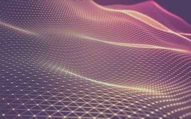 Çokgen alanı düşük Poli koyu arka plan, 3d render