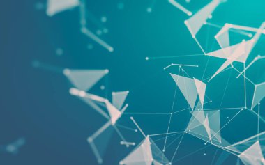 Çokgen alanı düşük Poli koyu arka plan, 3d render