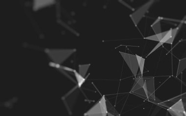 Çokgen alanı düşük Poli koyu arka plan, 3d render