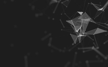 Çokgen alanı düşük Poli koyu arka plan, 3d render