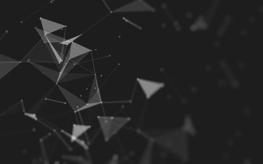 Çokgen alanı düşük Poli koyu arka plan, 3d render