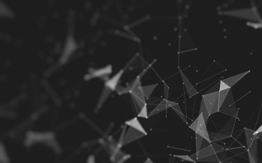 Çokgen alanı düşük Poli koyu arka plan, 3d render