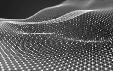 Çokgen alanı düşük Poli koyu arka plan, 3d render