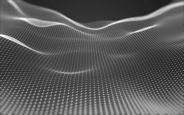 Çokgen alanı düşük Poli koyu arka plan, 3d render