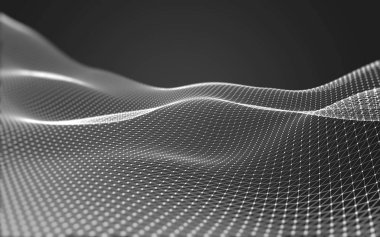 Çokgen alanı düşük Poli koyu arka plan, 3d render