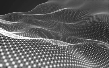 Çokgen alanı düşük Poli koyu arka plan, 3d render