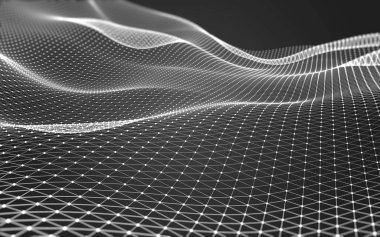 Çokgen alanı düşük Poli koyu arka plan, 3d render