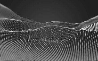 Çokgen alanı düşük Poli koyu arka plan, 3d render