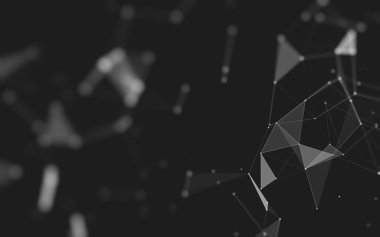 Çokgen alanı düşük Poli koyu arka plan, 3d render