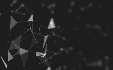 Çokgen alanı düşük Poli koyu arka plan, 3d render