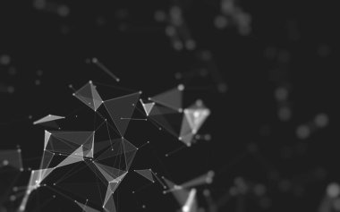 Çokgen alanı düşük Poli koyu arka plan, 3d render