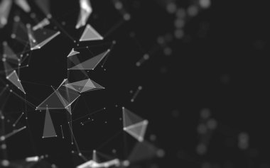 Çokgen alanı düşük Poli koyu arka plan, 3d render