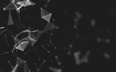 Çokgen alanı düşük Poli koyu arka plan, 3d render