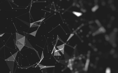 Çokgen alanı düşük Poli koyu arka plan, 3d render