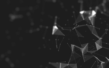 Çokgen alanı düşük Poli koyu arka plan, 3d render