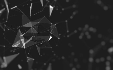 Çokgen alanı düşük Poli koyu arka plan, 3d render