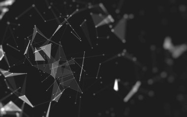 Çokgen alanı düşük Poli koyu arka plan, 3d render