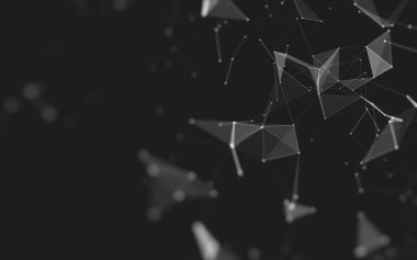 Çokgen alanı düşük Poli koyu arka plan, 3d render