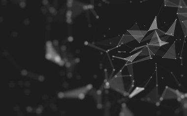 Çokgen alanı düşük Poli koyu arka plan, 3d render
