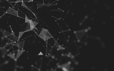 Çokgen alanı düşük Poli koyu arka plan, 3d render