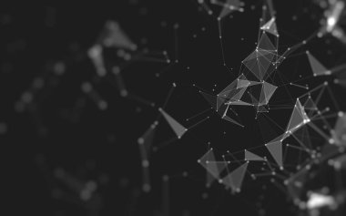 Çokgen alanı düşük Poli koyu arka plan, 3d render