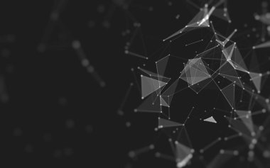 Çokgen alanı düşük Poli koyu arka plan, 3d render