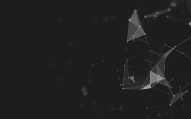 Çokgen alanı düşük Poli koyu arka plan, 3d render