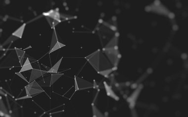 Çokgen alanı düşük Poli koyu arka plan, 3d render