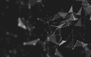 Çokgen alanı düşük Poli koyu arka plan, 3d render