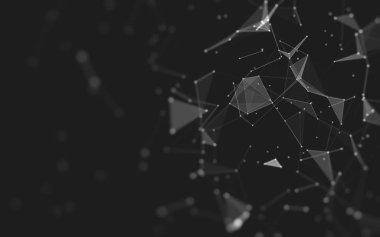 Çokgen alanı düşük Poli koyu arka plan, 3d render