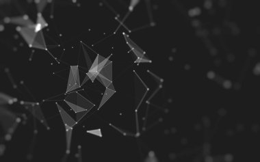 Çokgen alanı düşük Poli koyu arka plan, 3d render