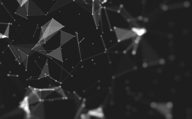 Çokgen alanı düşük Poli koyu arka plan, 3d render