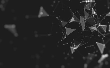 Çokgen alanı düşük Poli koyu arka plan, 3d render