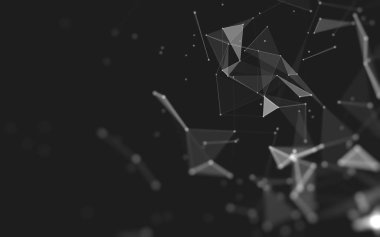 Çokgen alanı düşük Poli koyu arka plan, 3d render